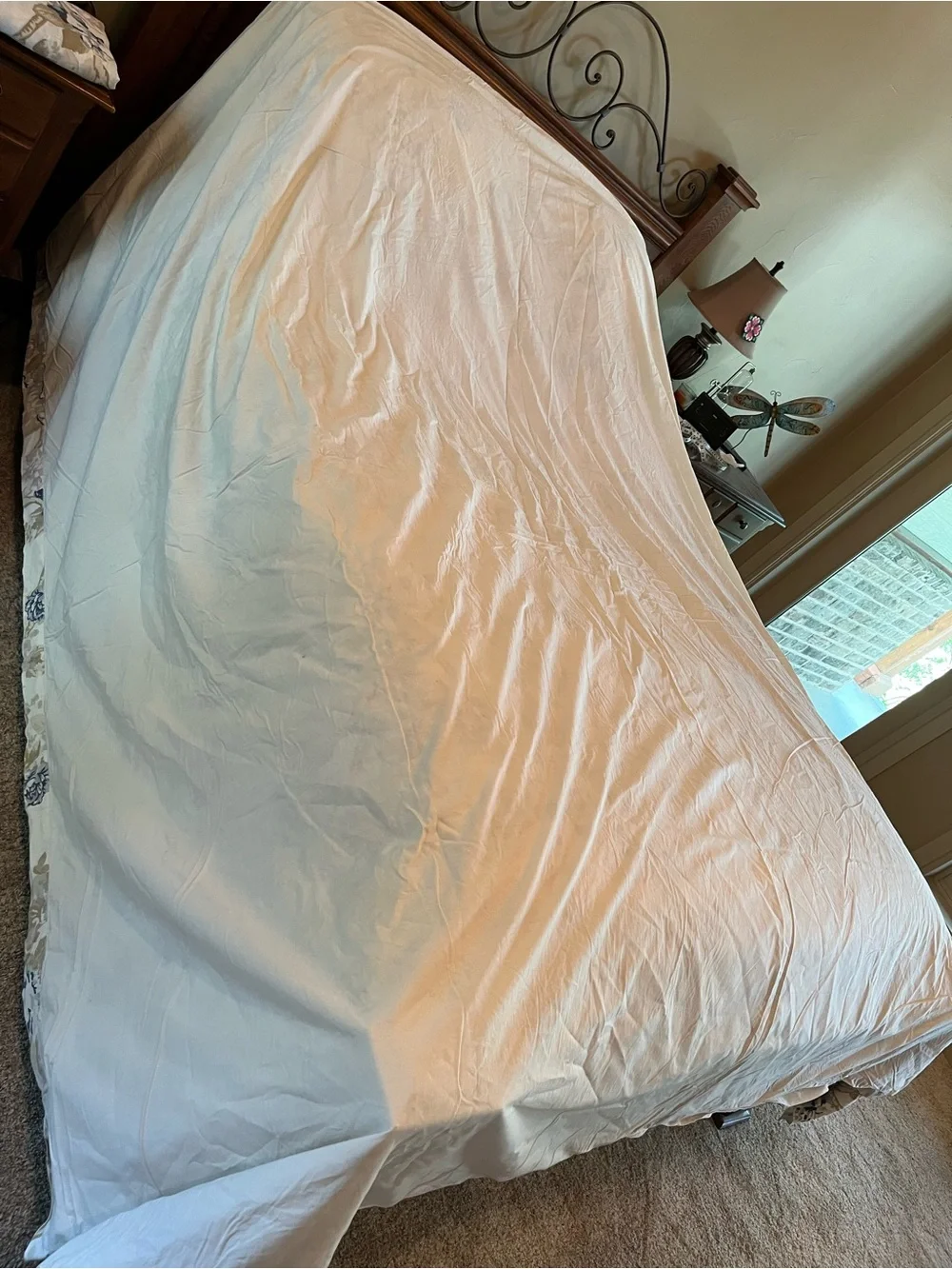 Noble Excellence KING Duvet Cover w/ (2) Std Shams 100% Linen Floral NWOT
